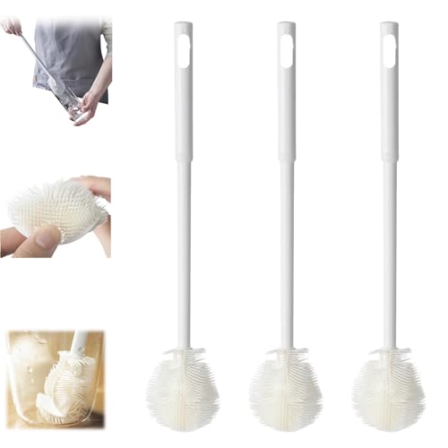 Cup Brush, Bottle Cleaning Brush, Stainless Steel Scrub Cleaner Brush with 12'' Long Handle, Flexible for Cleaning Sport Water Bottles, Coffee Mug, Cups (3 pcs) - color: 3 Pcs