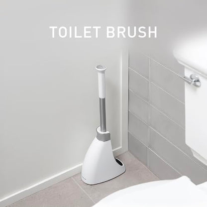 simplehuman Toilet Brush with Caddy, Stainless Steel, White - color: White, size: Toilet Brush Only, style: Toilet Brush