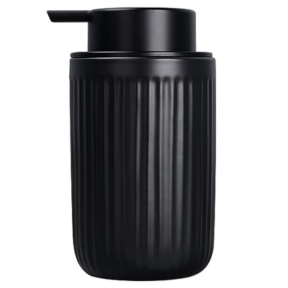 BosilunLife Dish Hand Soap Dispenser - Black Liquid Pump Soap Dispenser for Bathroom Decro 12oz Ceramic Kitchen Dish Dispenser with Rust-Proof Liquid Pump Modern Refillable Lotion Bottles - color: Black Lotion Pump