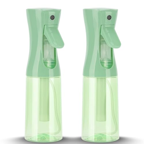 Spray Bottle for Hair (6.8OZ /200ML) Continuous Ultra Fine Mist Sprayer for Hair, Salons, Barber, Plants, Skin Care, Cleaning 2 Pack CLEAR GREEN - color: Clear Green, size: 200ml-2 Pack