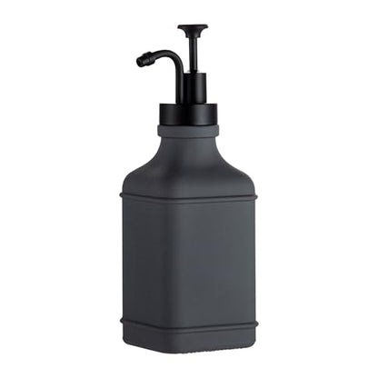 Enra Glass Soap Dispenser,17oz Gray Bathroom Soap Dispenser,Hand Liquid Soap Dispensers with Stainless Steel Pump for Bathroom,Kitchen(Dark Gray) - color: Dark Gray-square-liquid