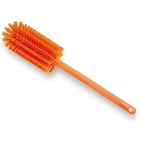 SPARTA Large Water Bottle Brush Ideal for Wide-Mouth Jars, Bottles and Tumblers, Dishwashing Tool with Handle for Home and Commercial Kitchens, Plastic, 16 Inches, Orange