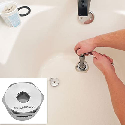 MILMUMU Compatible with Tub Drain Extractor-Removes One and a Half Inch Old or Stubborn Tub Drains （ 05255 1.5" ） - color: Chrome