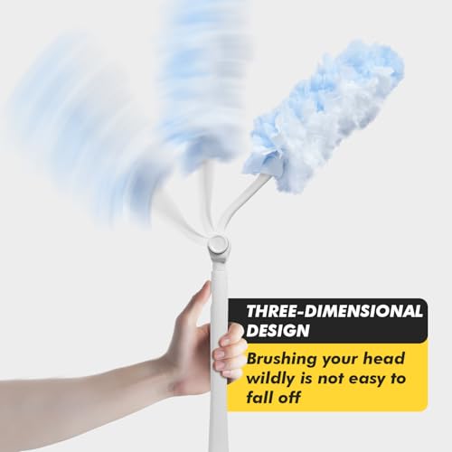 Reusable Feather Dusters for Cleaning,Heavy Duty Dusters with 10 Count 360 Duster + 1 Handle