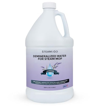 Steam & Go Demineralized Water for Steam Mop – Lavender Scent, 128 Fl Oz | Scented Floor Cleaner Solution, Ready-to-Use, Compatible with Any Steam Cleaner - size: 1 gallon