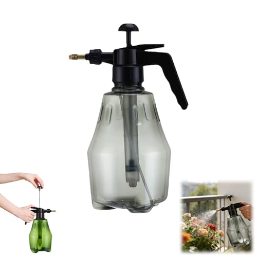 1.5L Water Spray Bottles, Hand Held Pressure Plant Mister with Top Pump, Continuous Spray Bottle for Plants, Watering Can with Adjustable Nozzle for Outdoor Indoor Gardening and Cleaning Work (Grey) - color: Gray