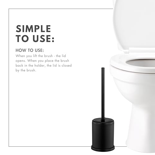 ToiletTree Products Deluxe Toilet Brush with Lid - Black - style: Black