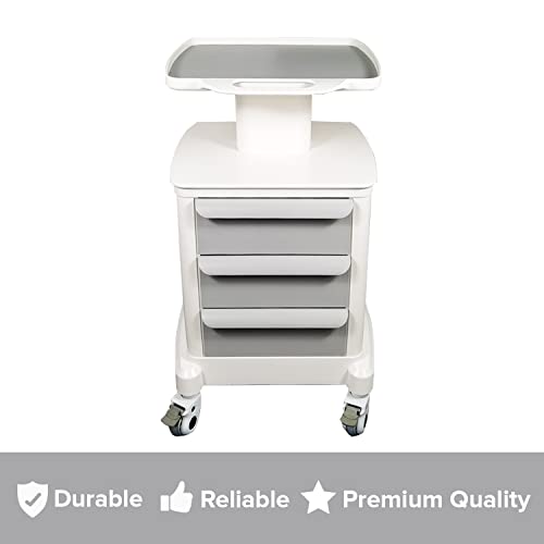 Professional-Grade 3-Drawer Utility Cart on Wheels - Trolley Cart w/ 3 Drawers & Utility Desk - Mobile Storage Cart, Cavitation Machine, Salon Supplies - Max 50kg/110lb Load… - size: 110LB Load / 3 Drawer