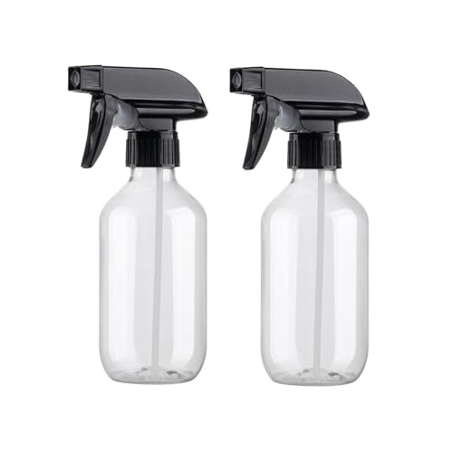 Spray Bottles 2 Pack 10oz Empty Squirt Bottle Plastic Refillable Containers | Fine Mist Water Spray Bottle with Adjustable Nozzle BPA Free Small Spray Bottle for Cleaning, Plants, Pet Training, Hair - color: 2Clear