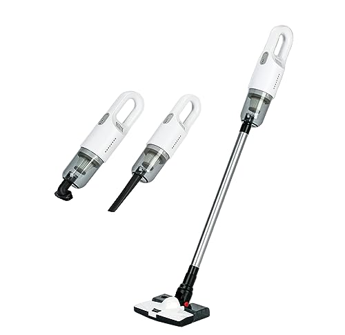 Cordless Stick Vacuum Cleaner and Mop All in One, 18000Pa Suction Cordless Wet Dry Vacuum Cleaner with Water Tank, Household Upright Vacuum Cleaner and Mop Combo for Hard Floor Pet Hairs (White) - color: White