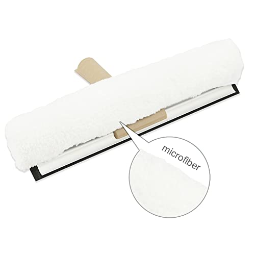 13-Inch Window Washer Sleeve, Microfiber Squeegee Sleeve Refills for 11-12 inch Window Cleaner Scrubber - 2 Packs, White