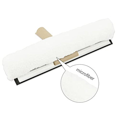 13-Inch Window Washer Sleeve, Microfiber Squeegee Sleeve Refills for 11-12 inch Window Cleaner Scrubber - 2 Packs, White