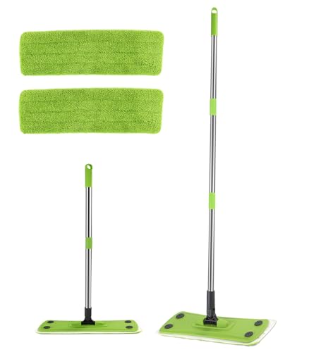 Flat Mops for Floor Cleaning with Long Handle, Small Dry Mops, Home Floor Cleaning Mop Tool for Wood/Tile/Laminate/Marble - size: 43-inch handle