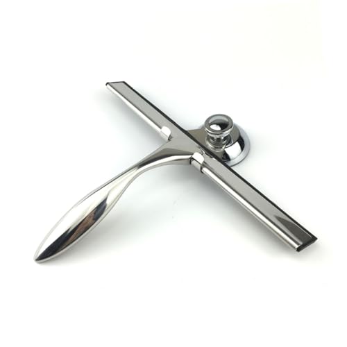Stainless Steel Glass Squeegee with Suction Cup for Shower Doors and Windows Rust-Resistant Scraper for Bathroom Tiles and Mirrors Heat and Cold Resistant Window Cleaning Tool