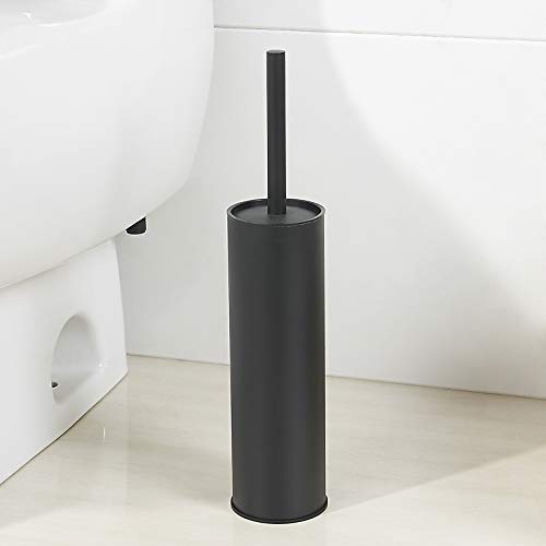 Toilet Brush and Holder,Stainless Steel Toilet Brushes for Bathroom with Holder 2pack - color: Matte Black
