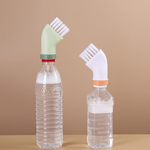 Multi Purpose Cleaning Brush Bottle Connect Design Wet Dry Use for Window Tracks, Tile Grout and Narrow Gaps, Green - color: Green