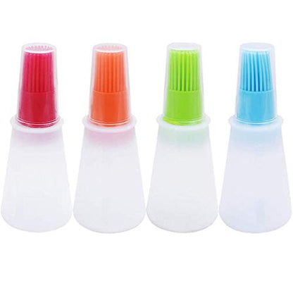 Silicone Oil bottle brush，BBQ/Pastry Basting Brushes,Silicone Cooking Grill Barbecue Baking Pastry Oil/Honey/Sauce Bottle Brush (4 PCS,Multicolor) - color: 4 PCS,Multicolor