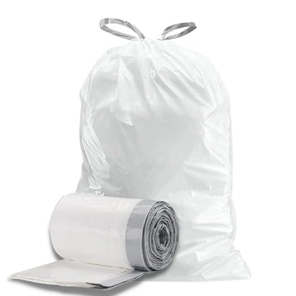 Plasticplace Trash Bags, Compatible with Simplehuman Code H, 8-9 Gallon Trash Can Liners, White Drawstring Garbage Bags, 100 Count Heavy Duty - color: White, size: 100 Count (Pack of 1)