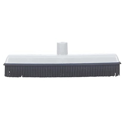 Rubber Bristle Broom for Hardwood Floors, Tiles, Carpets, Wood, and Vinyl Salon Broom, Rubber Squeegee Broom, Rubber Rake for Human Hair, Pet Hair, Fur, Lint, Liquid, Grey, by Superio (Head Only) - size: Head Replacement