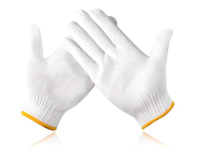 Unisex white cotton polyester knittedsafety gloves,suitable for gardening,warehouse,cooking work-12/36/240 pairs - color: A-white (36 Pairs) No Dots