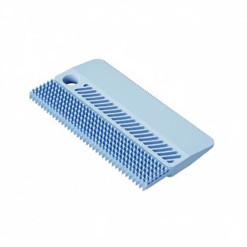 Blue Double-Sided Pet Hair Remover, Reusable Soft Silicone Lint Scraper for Couch, Rug & Coat, Portable Dog Cat Fur Remover Tool - color: Blue