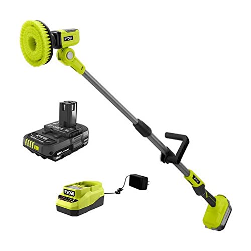 RYOBI ONEAND 18V Cordless TELESCOPING Power Scrubber KIT with 2.0 AH Battery and Charger P4 | P4500K