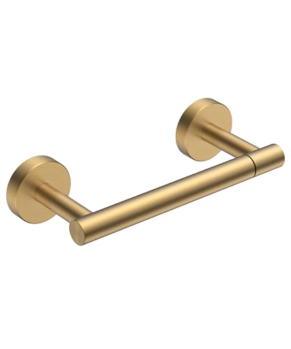 FORIOUS Toilet Paper Holder Wall Mount, Stainless Steel Rustproof Double Post Pivoting Tissue Roll Holder for Bathroom, Commercial Toilet Paper Dispenser, Brushed Gold - color: Brushed Gold, size: Classic 1 Pack