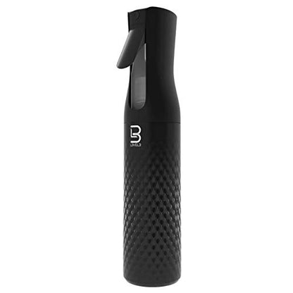 L3 Beveled Spray Bottle - Continuous Spray with a Fine Mist Pattern - Barber and Hair Stylist Supplies - Less Hand Fatigue Compared to Standard Bottles - Level Three Barber Spray - 300 ml (Black) - color: Black