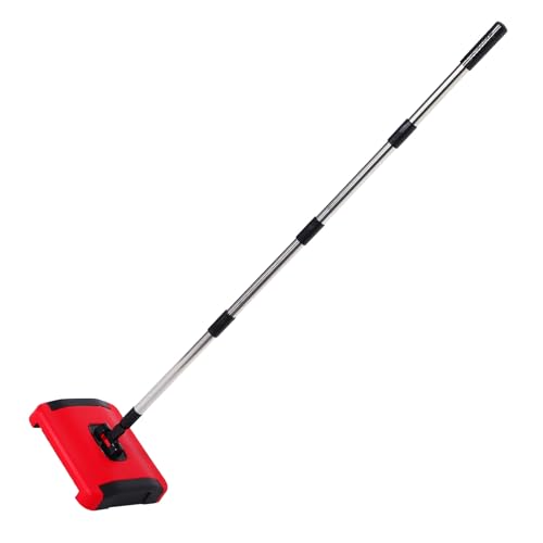 Manual Carpet Sweeper Handheld Vacuum with High Suction Power Lightweight Adjustable Floor Roller Sweeper for Pet Hair and Dust Removal Rugs Tiles and Hard Floors Quiet Cleaning