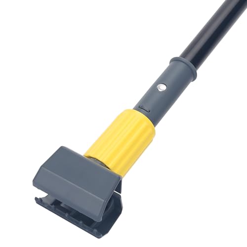 KeFanta Metal Mop Handle Commercial Heavy Duty,58" Industrial Mop Stick with Jaw Clamp,Wet Gripper Mops Head Replacement Holder for Floor Cleaning - color: Yellow