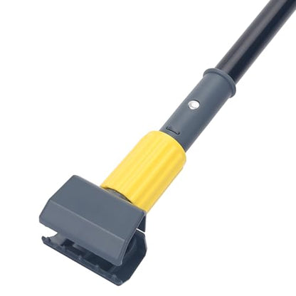 KeFanta Metal Mop Handle Commercial Heavy Duty,58" Industrial Mop Stick with Jaw Clamp,Wet Gripper Mops Head Replacement Holder for Floor Cleaning - color: Yellow