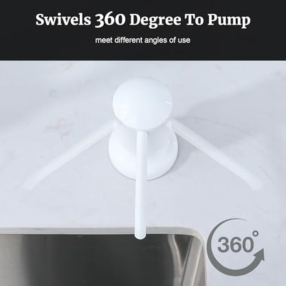 Sink Soap Dispenser for Kitchen Sink White Upgrade with 40" Silicone Kitchen Soap Extension Hose, Connect to Your Soap Bottle Directly - color: White, size: with Tube Kit