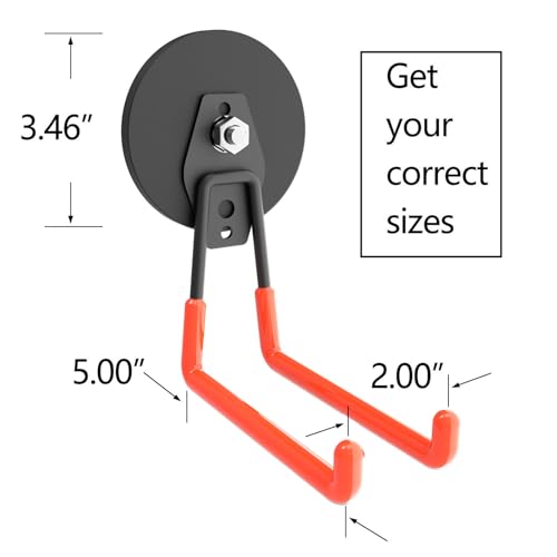 Heavy Duty Large Magnetic Hooks, Strong Magnet Hooks for Garden Tools,Hose,Straps,Steel Pegboard,Workshop,Anti-Scratch EV Charger Holder,Magnetic Cable and Tool Holder(4 Pack) - style: Large L/4 pack 26-130lbs