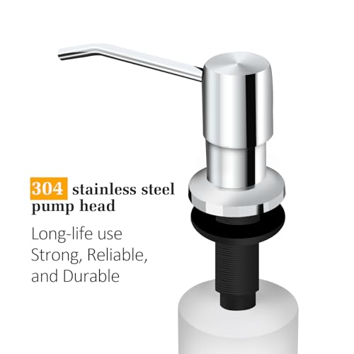 Soap Dispenser for Kitchen Sink, Built in Sink Soap Dispenser Lotion Dispenser with 17 OZ Bottle, Refill from The Top Bar Sink Soap Dispenser, Chrome - color: Chrome 01, size: Comes with 17 OZ Bottle