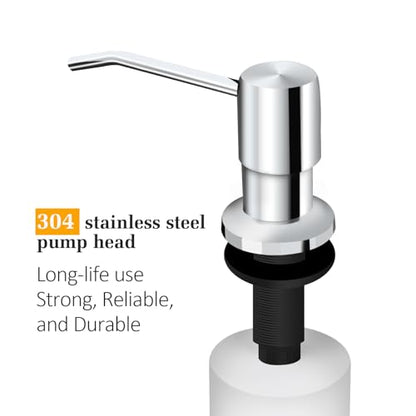 Soap Dispenser for Kitchen Sink, Built in Sink Soap Dispenser Lotion Dispenser with 17 OZ Bottle, Refill from The Top Bar Sink Soap Dispenser, Chrome - color: Chrome 01, size: Comes with 17 OZ Bottle