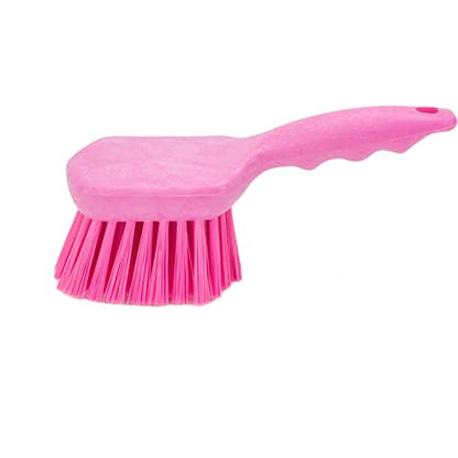 SPARTA 40541EC26 Plastic Scrub Brush, Utility Brush, Kitchen Brush With Hanging Hole For Cleaning, 8 Inches, Pink - color: Pink