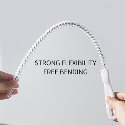 SagaSave 2 Pcs Sewer Drain Brush Bendable Long Pipe Cleaners Flexible Cleaning Tool Reusable Spiral Cleaning Brush for Tube, Kitchen, Pipes, Dishwasher, Drains (45cm)