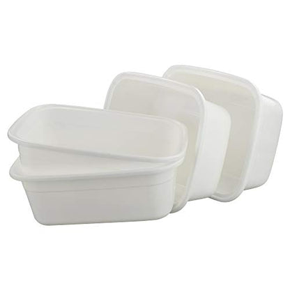 12 Quart Plastic Wash Basin, 4 Pack Dish Pan, White - size: 12 quart