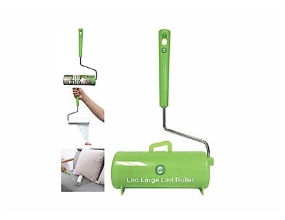 Leo 6.3-Inch Wide Lint Roller with 12-Inch Handle, Dog Hair Roller for Pet Cat Hair Removal, Super Sticky Roll Floor Refill, Leo Cleaning Roller Refill, 1 Roller + 2 Refills, 270 Sheets Total - size: 1 Roller + 2 Refills