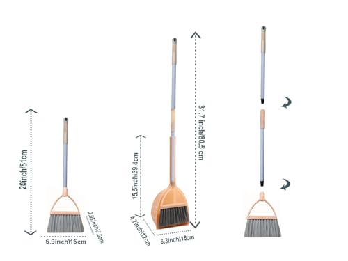 Mini Broom with Dustpan for Kids,Little Housekeeping Helper Set (Light Orange) - color: Light Orange