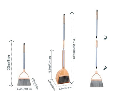 Mini Broom with Dustpan for Kids,Little Housekeeping Helper Set (Light Orange) - color: Light Orange