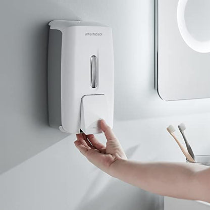 interhasa! Soap Dispenser Wall Mount Refillable 28oz Hand Sanitizer Dispenser Commercial Hand Soap Dispenser for Bathroom Support Liquid Gel Soap - color: White