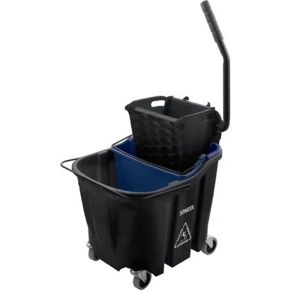 Sparta 35-Quart Commercial Mop Bucket with Side Press Wringer, Anti-Splash Design & Soiled Water Insert – Heavy-Duty Janitorial Cleaning Equipment (Black) - color: Black