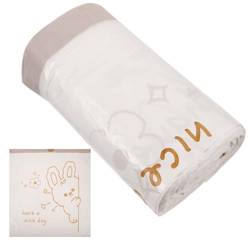 BESTYASH 60pcs Thick Drawstring Garbage Bags for Kitchen and Bedroom, Large Capacity Plastic Trash Bags with Printed Design, Disposable Heavy Duty Trash Liners for Home and Restaurant Use