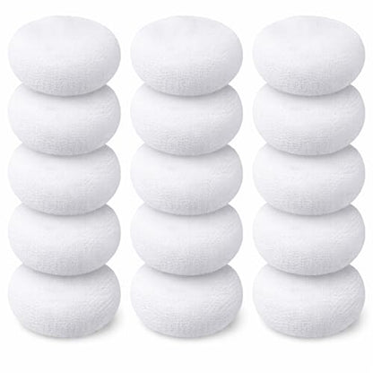 Blulu 15 Pcs Plastic Dish Scrubbers for Dishes Pot Round Nylon Pad, Mesh Scouring Non Scratch Pads (White) - color: White
