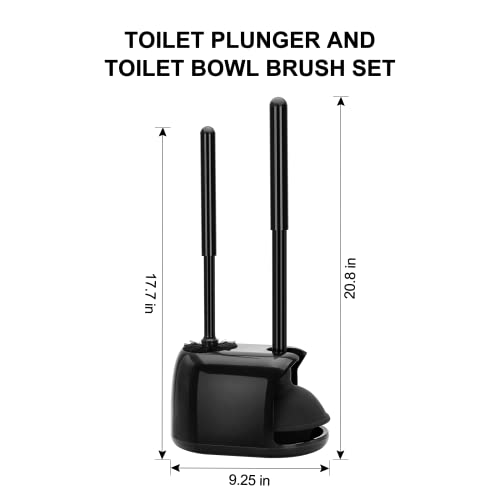SetSail Toilet Brush and Plunger Set and Grout Cleaner Brush with Long Handle, Stiff Bristle Floor Grout Scrubber for Bathroom, Tile Line, Crevice, Kitchen, Wall, Deck, Garage