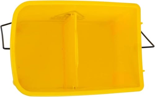 Industrial Mop Bucket with Wringer, Basics Side Press 5.28 Gallon Commercial Mop Bucket with Wheels Yellow Color Combo Bucket for Home Cleaning (Yellow)