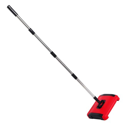OUNONA Hand Push Floor Sweeper Manual Carpet Sweeper with Adjustable Height Multi-Surface Cleaning for Home Use Lightweight Handheld Carpet Cleaner with Stainless Steel and Pp Design