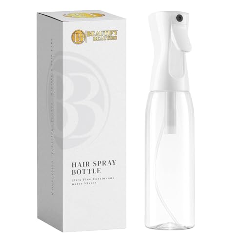 BeautifyBeauties Spray Bottle For Hair – Continuous Mister Spray Bottle for Hairstyling, Cleaning, Plants, Pets, Barbers, Salons, Essential Oil Scents (Clear, 16.9oz/500ml) 11" H x 2.6" L - color: Clear, size: 16.9 Ounces