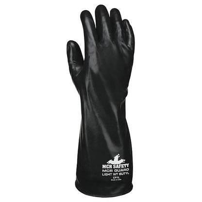 MCR Safety CP7XL Butyl Rubber Gloves, 7 Mil Smooth Finish, Gauntlet Rolled Cuff, 14" Length, X-Large, 1-Pair